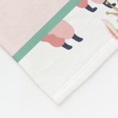 ベビー統計かわいいピンクラマとグリーンサボテンのベビー フリースブランケット (角)