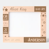 ベビー統計の星とスクリプト レーザー彫刻フレーム (正面)