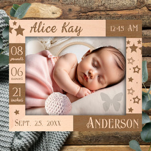 ベビー統計の星とスクリプト レーザー彫刻フレーム