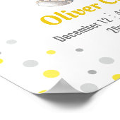 ベビー統計エレファントイエローグレー水玉模様子供部屋 ポスター (角)