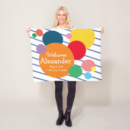 ベビー統計カラフル図形 フリースブランケット
