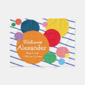 ベビー統計カラフル図形 フリースブランケット (正面(横))