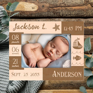 ベビー統計シーセールボート レーザー彫刻フレーム