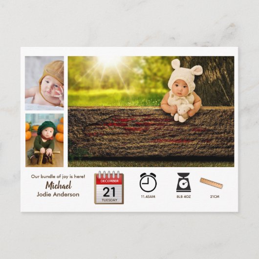 ベビー統計フォトコラージュの発表アイモダンコン ポストカード (正面)