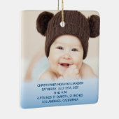 ベビー統計ブルー1stクリスマスフォト セラミックオーナメント (右)