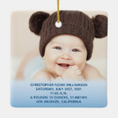 ベビー統計ブルー1stクリスマスフォト セラミックオーナメント (裏面)