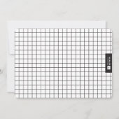 ベビー統計モノグラムブルーカラーブロックフォト誕生 案内状 (裏面)