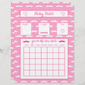 ベビー統計Guess The Due Date Baby Showerゲーム (正面/裏面)