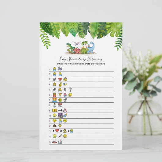 ベビー絵文字の恐竜の赤ちゃんシャワーゲーム (スタンド正面)