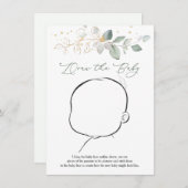 ベビー緑の赤ちゃんシャワーゲームを描画する 招待状 (正面/裏面)