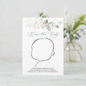 ベビー緑の赤ちゃんシャワーゲームを描画する 招待状 (スタンド正面)