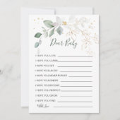 ベビー緑の金ゴールドの葉のシャワーゲームの願い 招待状 (正面)