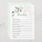 ベビー緑の金ゴールドの葉のシャワーゲームの願い 招待状 (正面/裏面)