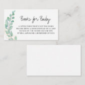 ベビー緑化ベビーシャワー用ユーカリ本 エンクロージャーカード (正面/裏面)