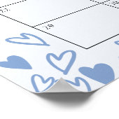 ベビー締め切り日カレンダー赤ちゃんシャワーゲームブルーカー ポスター (角)