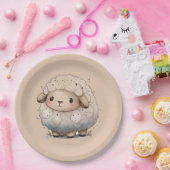ベビー羊 ペーパープレート (パーティー)