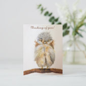 ベビー考えフクロウ「お前の！」ノートカードバック空白の サンキューカード (スタンド正面)