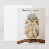 ベビー考えフクロウ「お前の！」ノートカードバック空白の サンキューカード (正面/裏面)