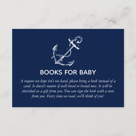 ベビー航海のいかり赤ちゃんシャワー エンクロージャーカード (正面)