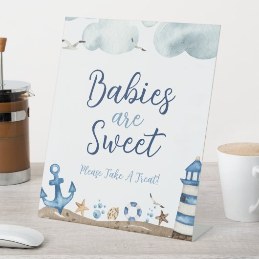 ベビー航海のは甘い赤ちゃんシャワーのサイン 台座サイン (インサイチュ)