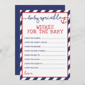 ベビー航海のを振りかけるの願いネイビーレッド アドバイスカード (正面/裏面)