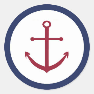 ベビー航海のシャワーいかり封筒用シール ラウンドシール