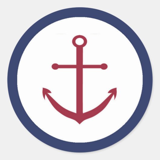 ベビー航海のシャワーいかり封筒用シール ラウンドシール (正面)