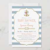 ベビー航海のシャワーフローラいかり招待状 招待状 (正面)