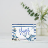 ベビー航海のシャワーブルーボーイフラットサンキューカード エンクロージャーカード (スタンド正面)