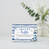 ベビー航海のシャワーボーイネイビーブルーおむつラッフル エンクロージャーカード (スタンド正面)