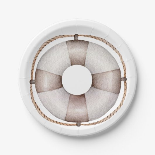 ベビー航海のシャワーライフセーバー ペーパープレート (正面)