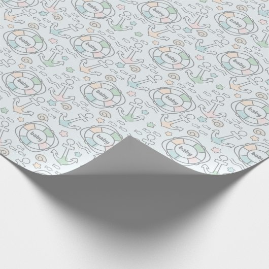 ベビー航海のシャワーラッピング紙 ラッピングペーパー (角)