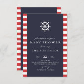 ベビー航海のシャワー招待状カード 招待状 (正面/裏面)