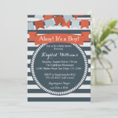 ベビー航海のシャワー招待状赤と青 招待状 (スタンド正面)