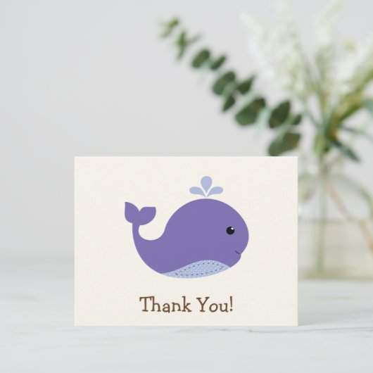 ベビー航海のパープルクジラ、海ありがとう ポストカード (スタンド正面)