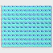 ベビー航海のブルークジラと波 ラッピングペーパー (フラット)