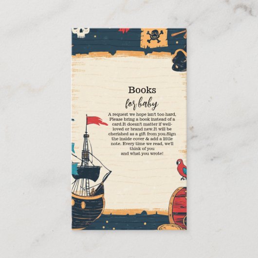 ベビー航海の用海賊赤ちゃんシャワーブック エンクロージャーカード (正面)