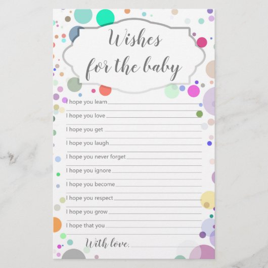 ベビー色の赤数々のちゃんシャワーカードのご希望 (正面)