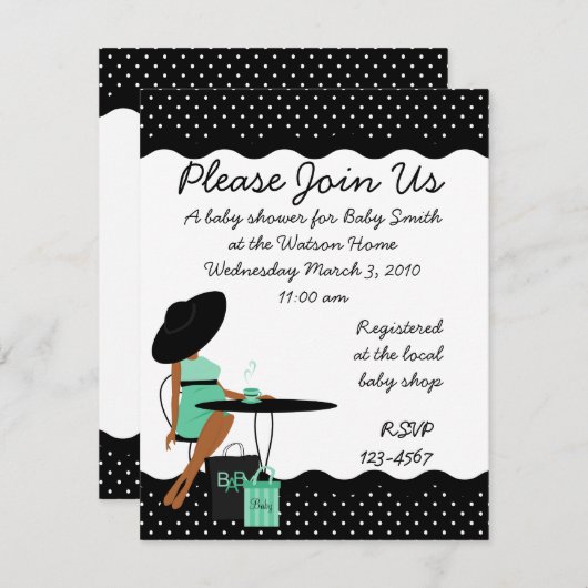 ベビー茶 招待状 (正面/裏面)