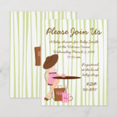 ベビー茶 招待状 (正面/裏面)