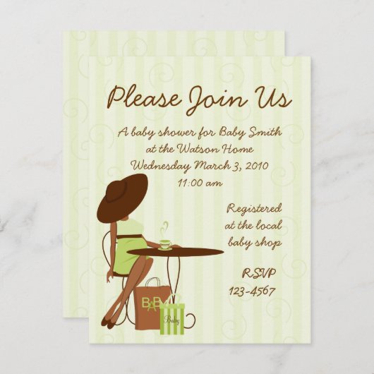 ベビー茶 招待状 (正面/裏面)