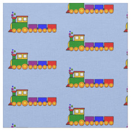 ベビー蒸気機関貨物列車オン・ブルー ファブリック