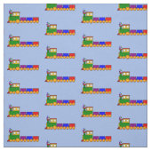 ベビー蒸気機関貨物列車オン・ブルー ファブリック (見本)