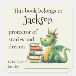 ベビー蔵書票用ストーリーブックの保護者 スクエアシール