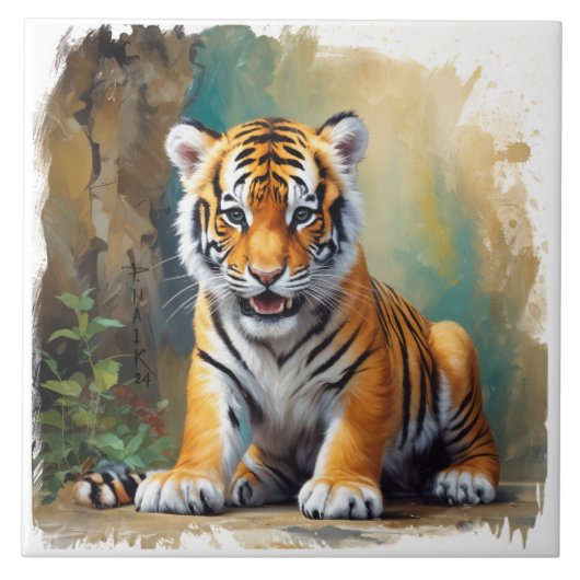 ベビー虎 タイル (正面)