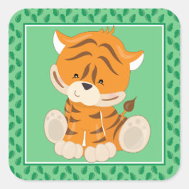 ベビー虎 | Safari動物のパーティー スクエアシール