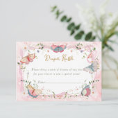 ベビー蝶が彼女の道でおむつラッフル エンクロージャーカード (スタンド正面)