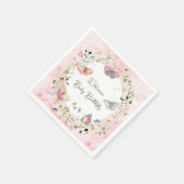 ベビー蝶が赤ちゃんシャワーを浴びる スタンダードカクテルナプキン (角)