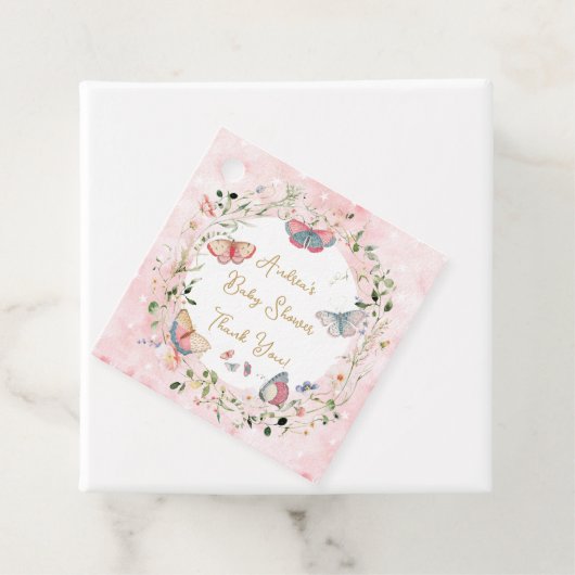 ベビー蝶が赤ちゃんシャワーを浴びる フェイバータグ (インサイチュ)