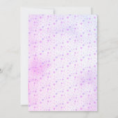 ベビー蝶が途中の女の子の赤ちゃんシャワー 招待状 (裏面)